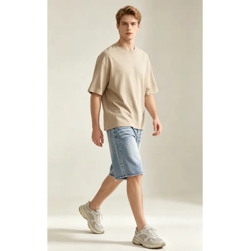 JUNBAOSS Men's Baggy Jean Shorts Y2K Casual Vintage Wide Leg Skater Denim Shorts Fashion Comfy Loose Fit Long Streetwear Hip Hop Summer Jorts Denim Shorts Below Knee five-point pants