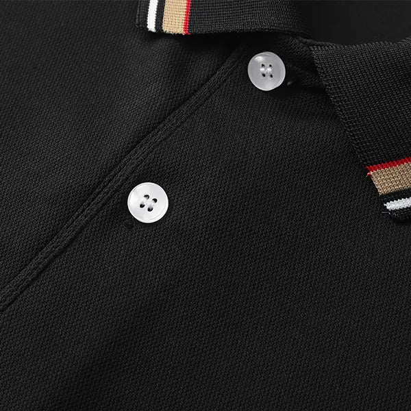 Men's 5-Pack Knit Striped Collar Short-Sleeve Fitted Polo Shirts - Slim Fit, Classic Button Front, Polyester Fabric, Breathable Moisture-Wicking Drip Dry, Cold Wash, Work Outdoor Tops, Menswear