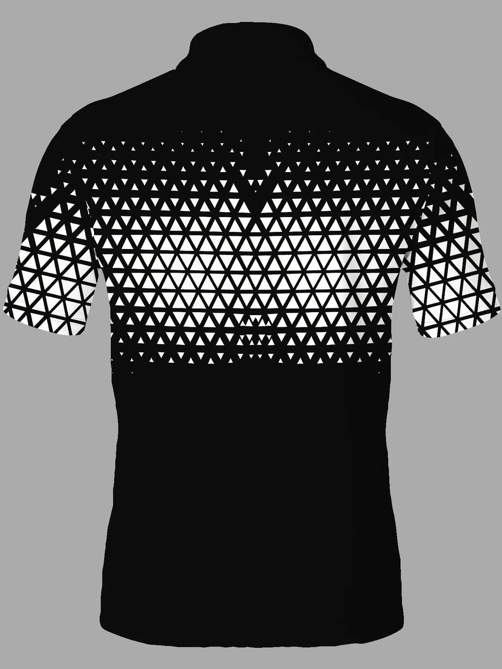 Men's Casual Classic Polo Shirt, Short Sleeve Button Front, Base Gradient Triangle Patchwork Print, Summer Daily Wear, Travel Polo