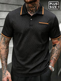 Men's 2XL-6XL Plus Size Dot Print Polo Shirt, Casual Street Style, Breathable Summer Golf Top, Elegant Short Sleeve Apparel, Collared Polo Shirt, Printed Polo Shirt, Breathable Polo Shirts