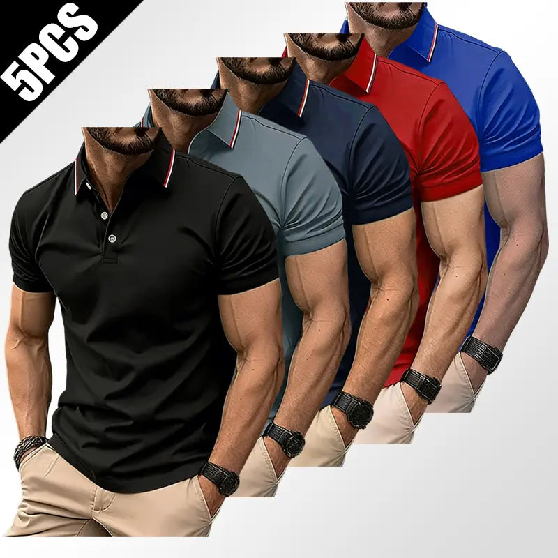 Men/Women's Ice Silk Touch Short Sleeved T-shirt Unisex Solid Color Casual Business Comfortable Polo
