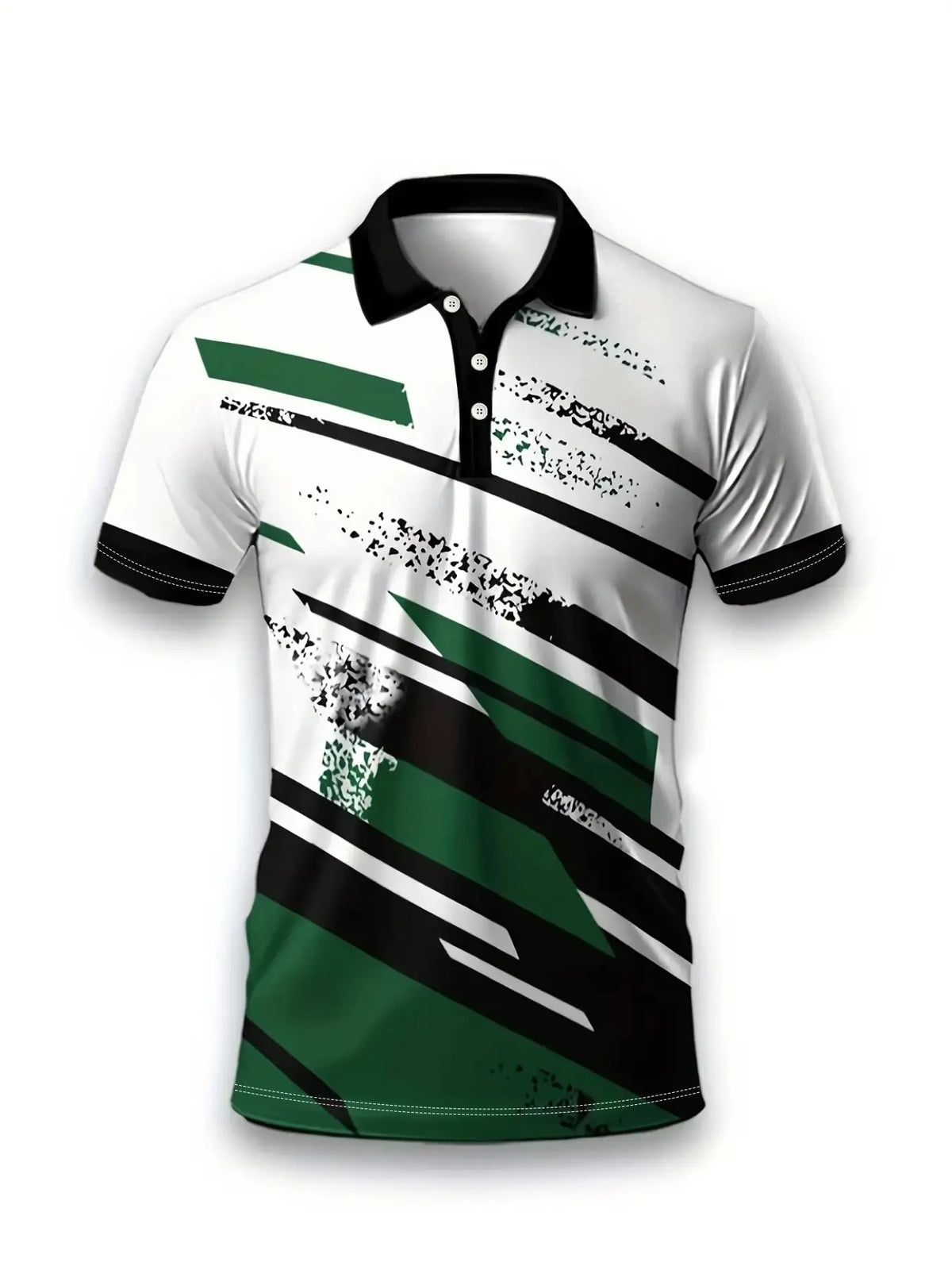 Men's Short Sleeve Polo Shirt, Modern Colorblock Striped Print T-Shirt, Breathable Casual & Formal, H-Type Fit, Spring Summer, Breathable Printed Polo Shirts