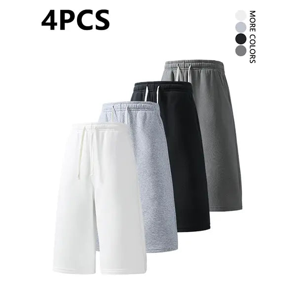2-pack summer pants: street-style mid-thigh drawstring shorts with a hip-hop vibe—comfortable, loose fit for travel, versatile casual wear suitable for running, workouts, and everyday use.