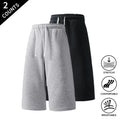 Summer Vibes 2-Pack Men’s Casual Knee-Length Sweat Shorts, Elastic Waist with Drawstring, Breathable Fabric, Suitable for Sports and Everyday Use, Comfortable Lounge and Streetwear Shorts for Men