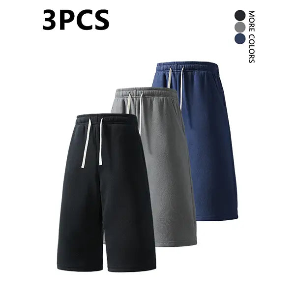 2-pack summer pants: street-style mid-thigh drawstring shorts with a hip-hop vibe—comfortable, loose fit for travel, versatile casual wear suitable for running, workouts, and everyday use.