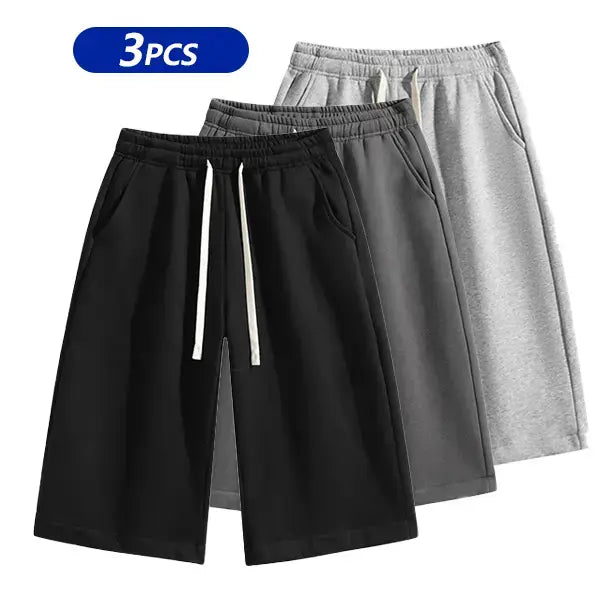 Men's Plain Stylish Belted Bermuda Shorts - Activewear, Solid-Color Athletic Casual Bottoms with Pockets, Breathable Spring-Summer Menswear