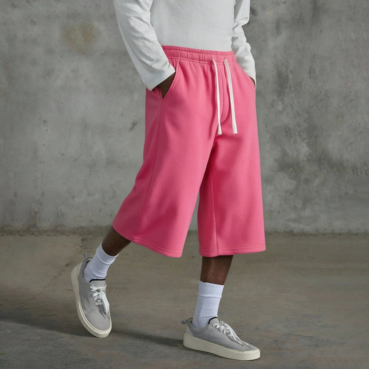 3-pack Men’s casual seven-eighths shorts, summer street style; men’s straight-leg athletic pants; soft, comfortable jogging pants with pockets—suitable for everyday life, work, travel, running, leisure, and outdoor activities.