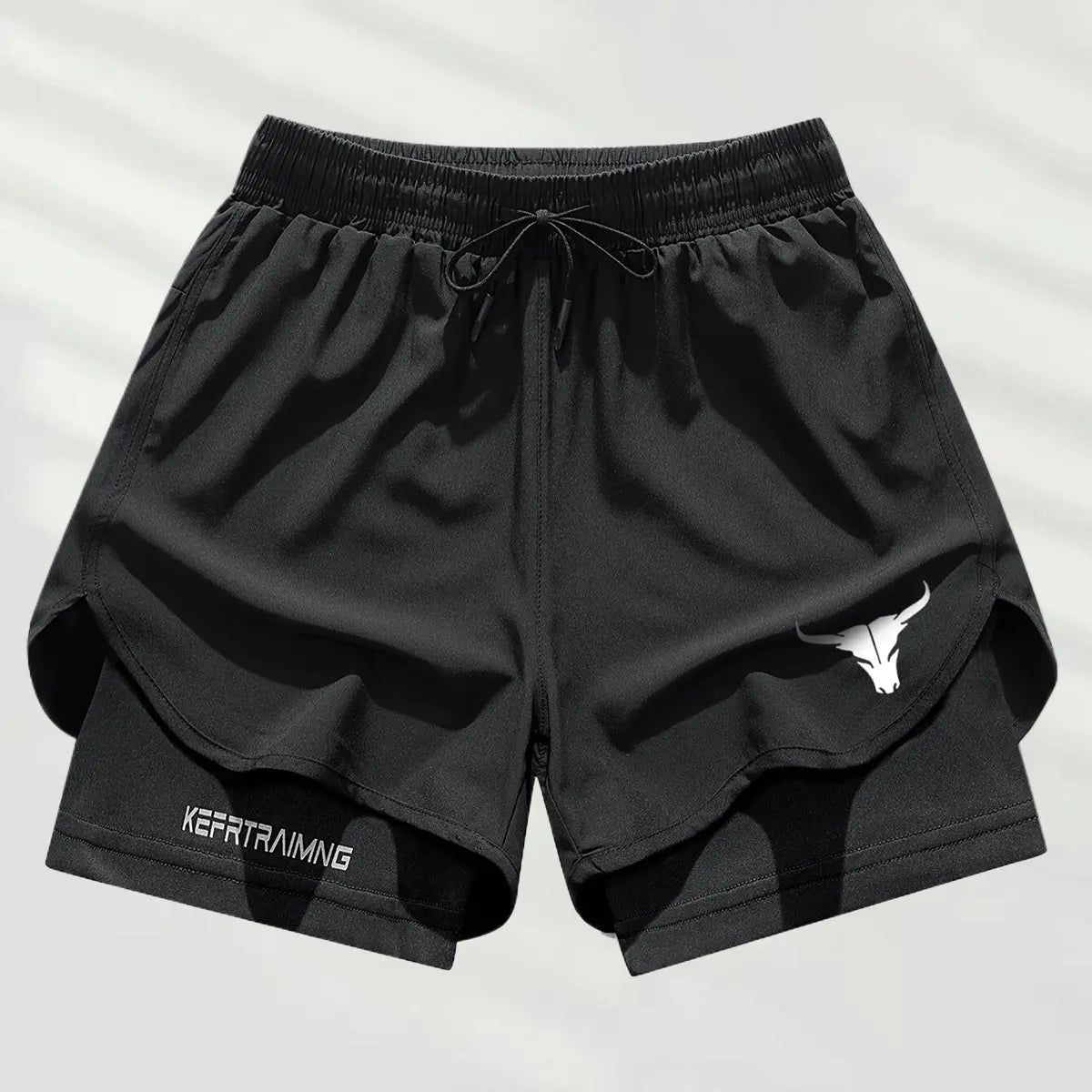 Men's Double-Layer Graphic Athletic Jorts - Activewear Bottoms for Summer, Ideal Guys' Gifts