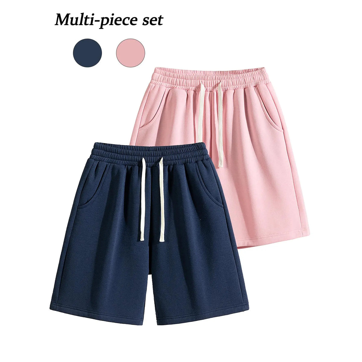 URMCZ Men's Retro Cotton Blend Casual Shorts - Breathable, High-Stretch Drawstring Waistband, Relaxed Straight-Leg, Moisture-Wicking, Plain, Aesthetic, Sporty Chic Unisex Bottoms for Summer Lounging, Workouts