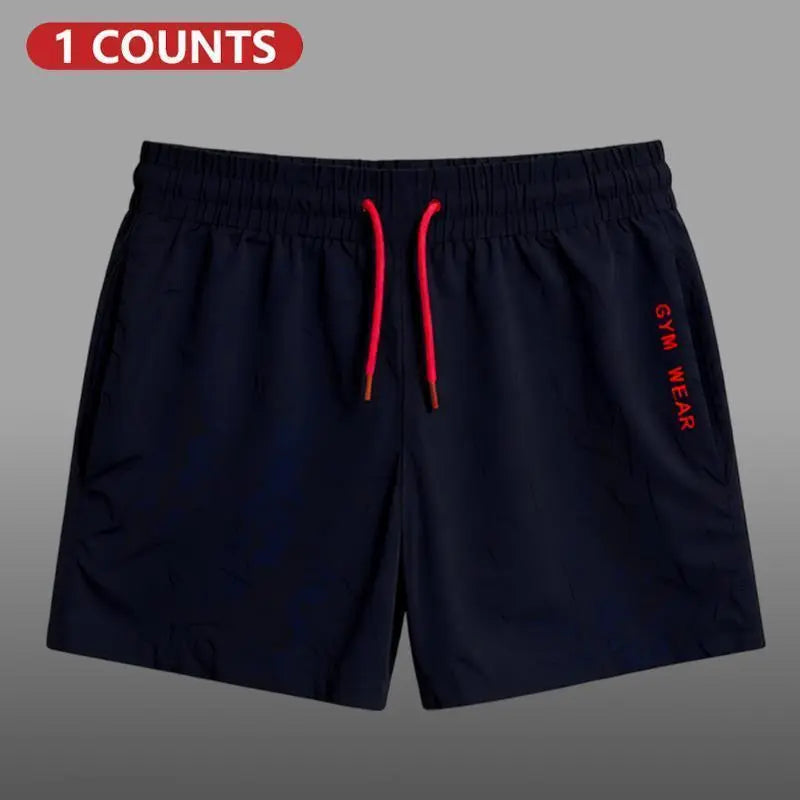 Men's Elastic Shorts Set (3 Packs) - Plain Solid Color, Drawstring Deep Pockets, Pocketed Sides, Elastic Waist, Breathable Athleisure Bottoms for Summer Daily Wear, Gym Use