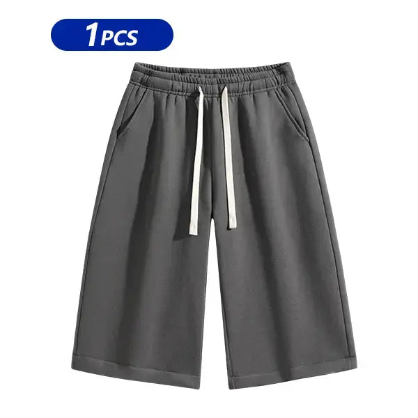 Men's Plain Stylish Belted Bermuda Shorts - Activewear, Solid-Color Athletic Casual Bottoms with Pockets, Breathable Spring-Summer Menswear