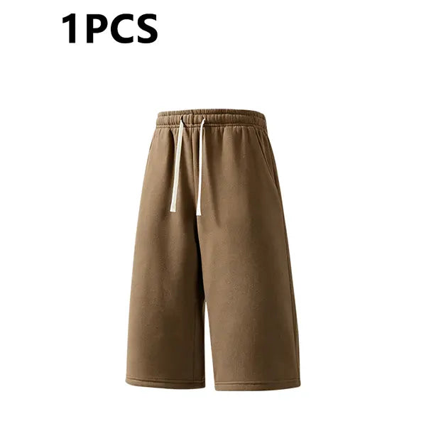 2-pack summer pants: street-style mid-thigh drawstring shorts with a hip-hop vibe—comfortable, loose fit for travel, versatile casual wear suitable for running, workouts, and everyday use.