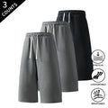 Men's 3-Pack Baggy Oversized Knee-Length Loose Drawstring Casual Long Shorts, Urban Street Fashion Menswear Bottoms