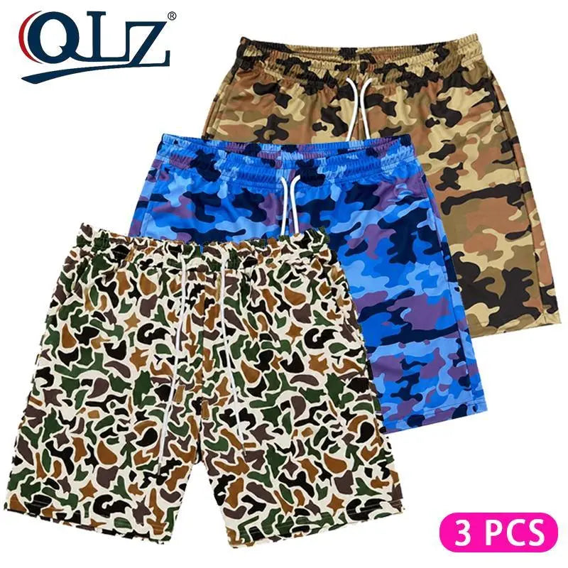 3pcs Men's Camo Print Shorts, Regular Fit Casual Street Shorts for Summer, Men's Bottoms for Daily Wear, Casual Streetwear Shorts