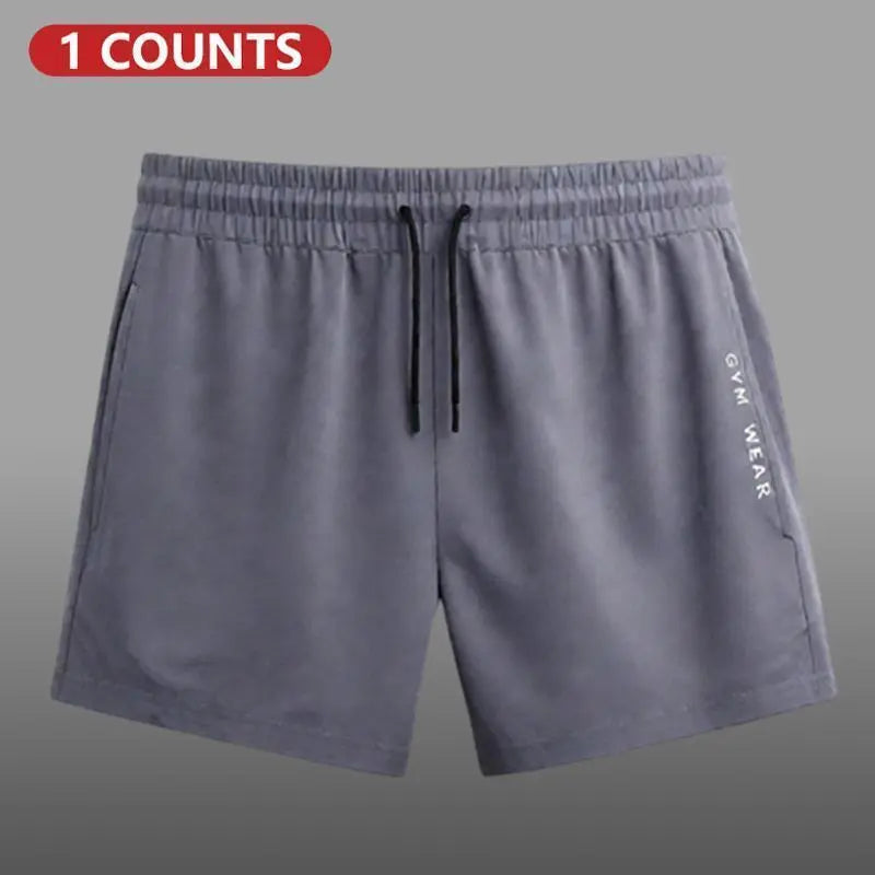 Men's Elastic Shorts Set (3 Packs) - Plain Solid Color, Drawstring Deep Pockets, Pocketed Sides, Elastic Waist, Breathable Athleisure Bottoms for Summer Daily Wear, Gym Use