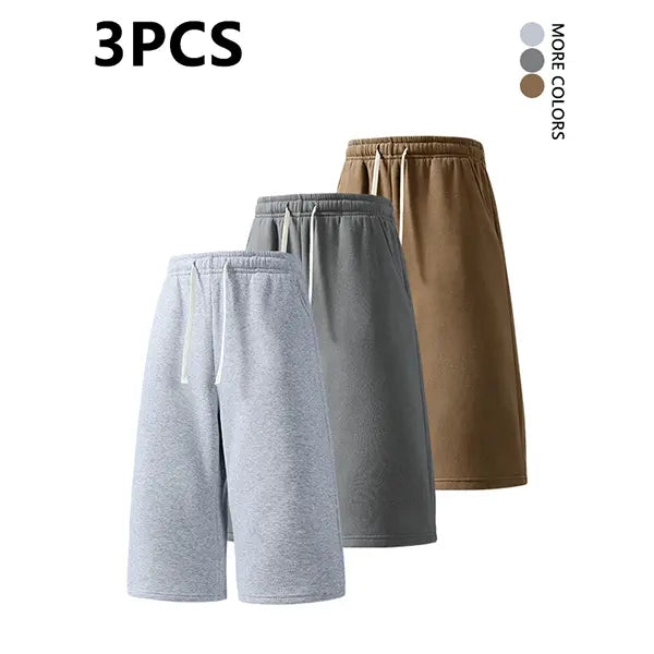 2-pack summer pants: street-style mid-thigh drawstring shorts with a hip-hop vibe—comfortable, loose fit for travel, versatile casual wear suitable for running, workouts, and everyday use.