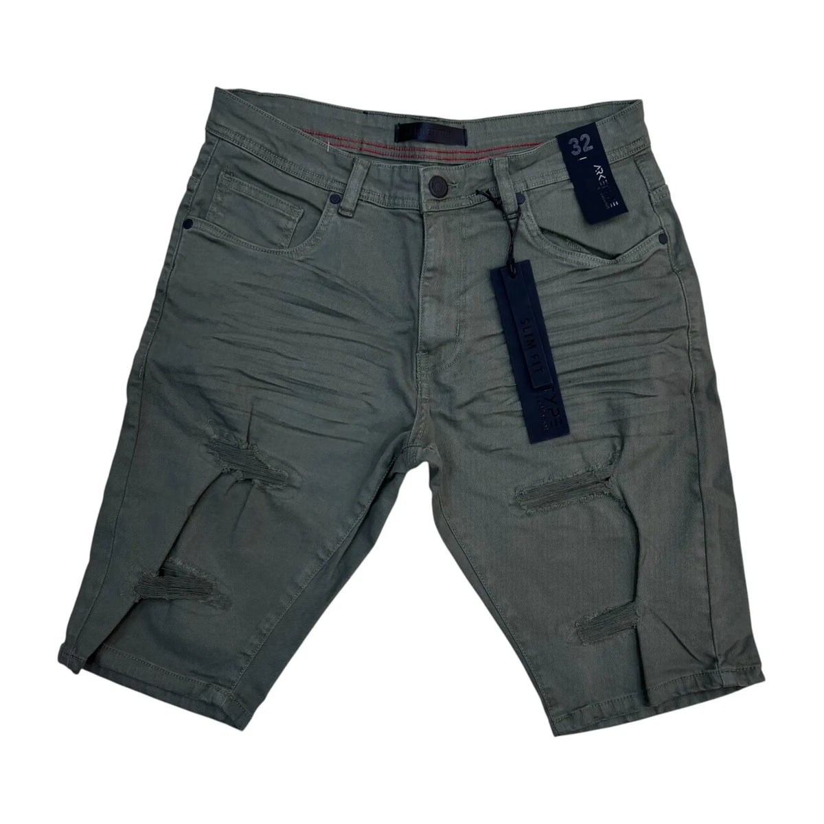 SC02 - Core Twill Ripped Slim-Fit Stretch Shorts