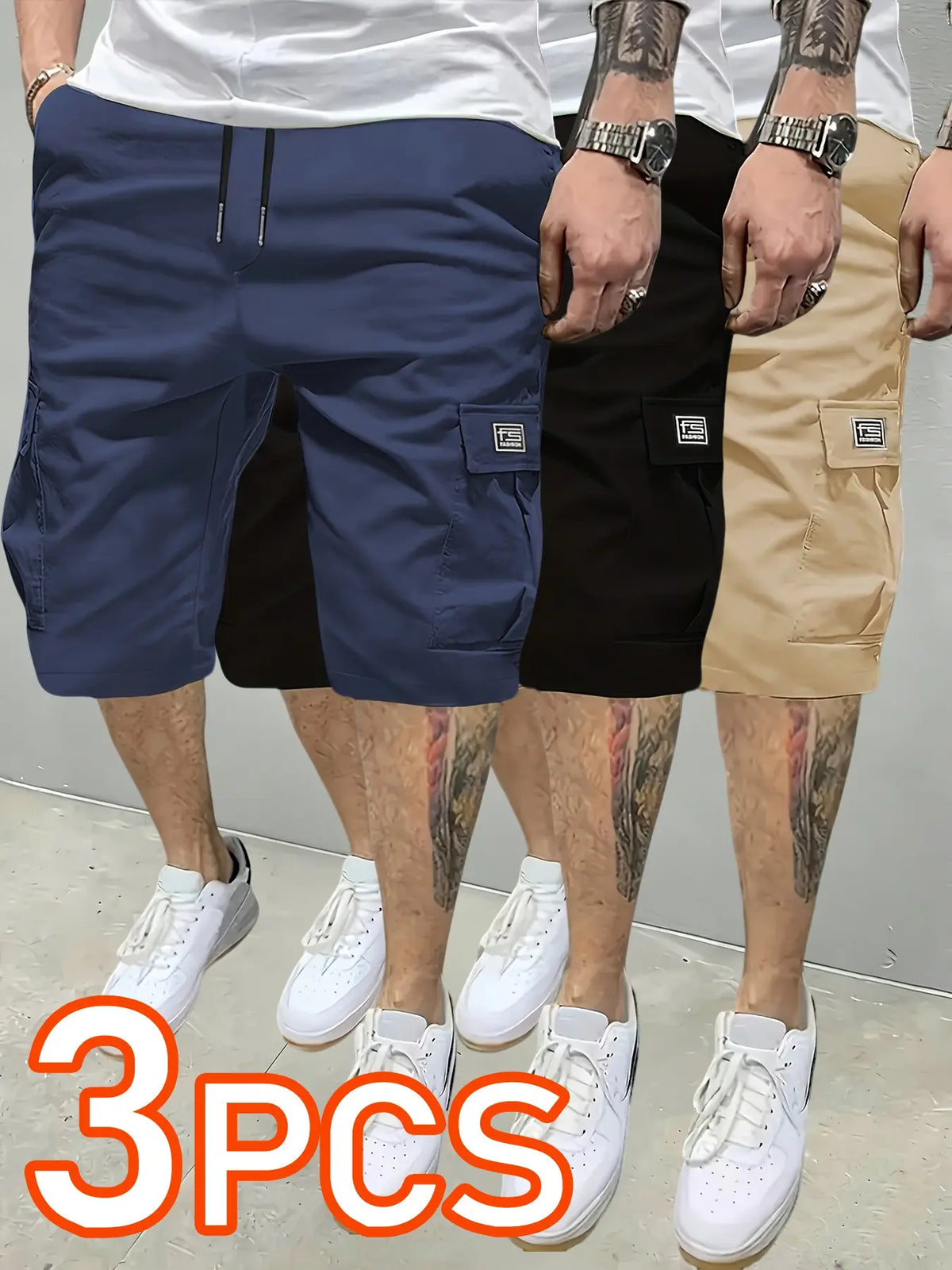 Men's Solid Color Flap Pocket Cargo Shorts Fabric, Regular Fit Casual Fashion Comfy Shorts for Summer, Men's Sportswear Bottoms for Daily Wear