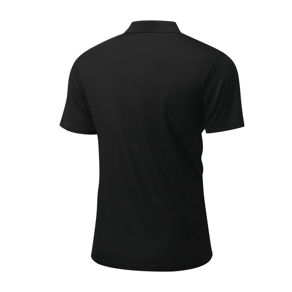 Men's 3-Pack Plain Polo Shirts - Fitted Top with Soft Breathable 100% Polyester Fabric, Short Sleeves, Classic Collar, Button Front, Ideal for Work, Golf