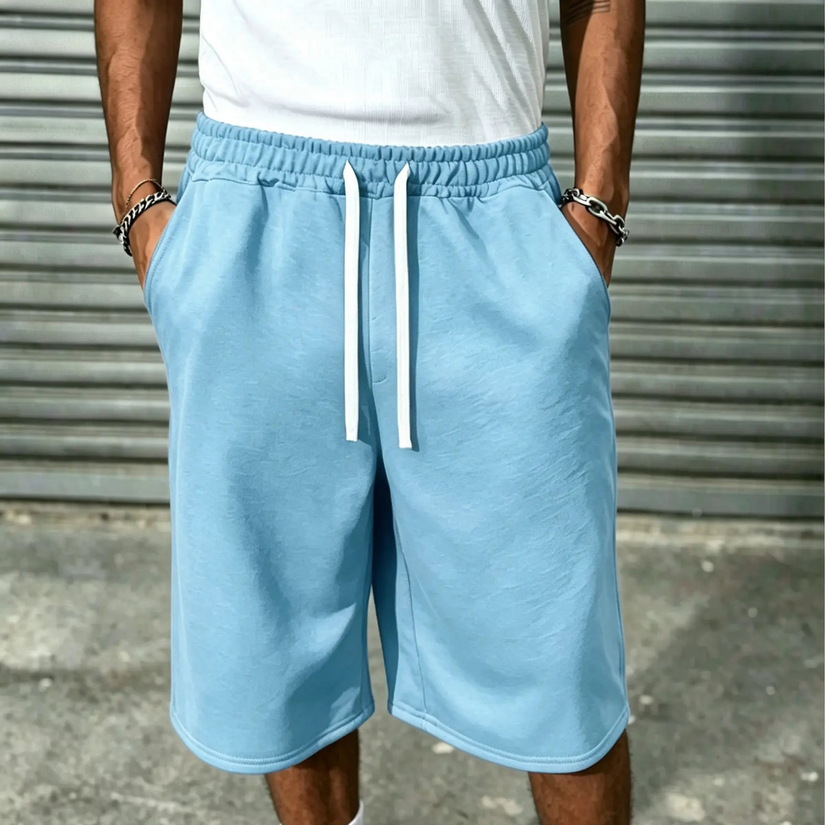Casual men's cotton shorts, fashionable summer men's clothing, comfortable daily street wear