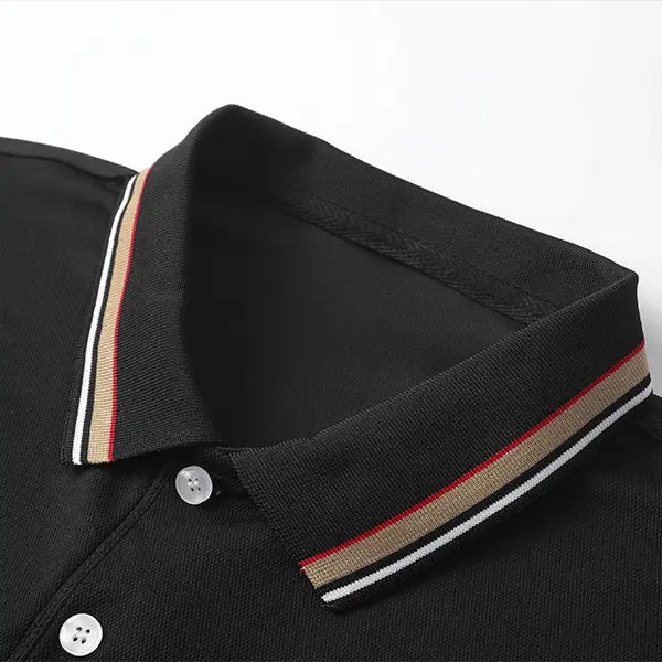 Men's 5-Pack Knit Striped Collar Short-Sleeve Fitted Polo Shirts - Slim Fit, Classic Button Front, Polyester Fabric, Breathable Moisture-Wicking Drip Dry, Cold Wash, Work Outdoor Tops, Menswear
