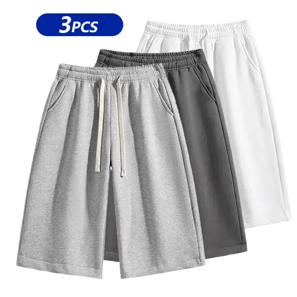 Men's Plain Stylish Belted Bermuda Shorts - Activewear, Solid-Color Athletic Casual Bottoms with Pockets, Breathable Spring-Summer Menswear