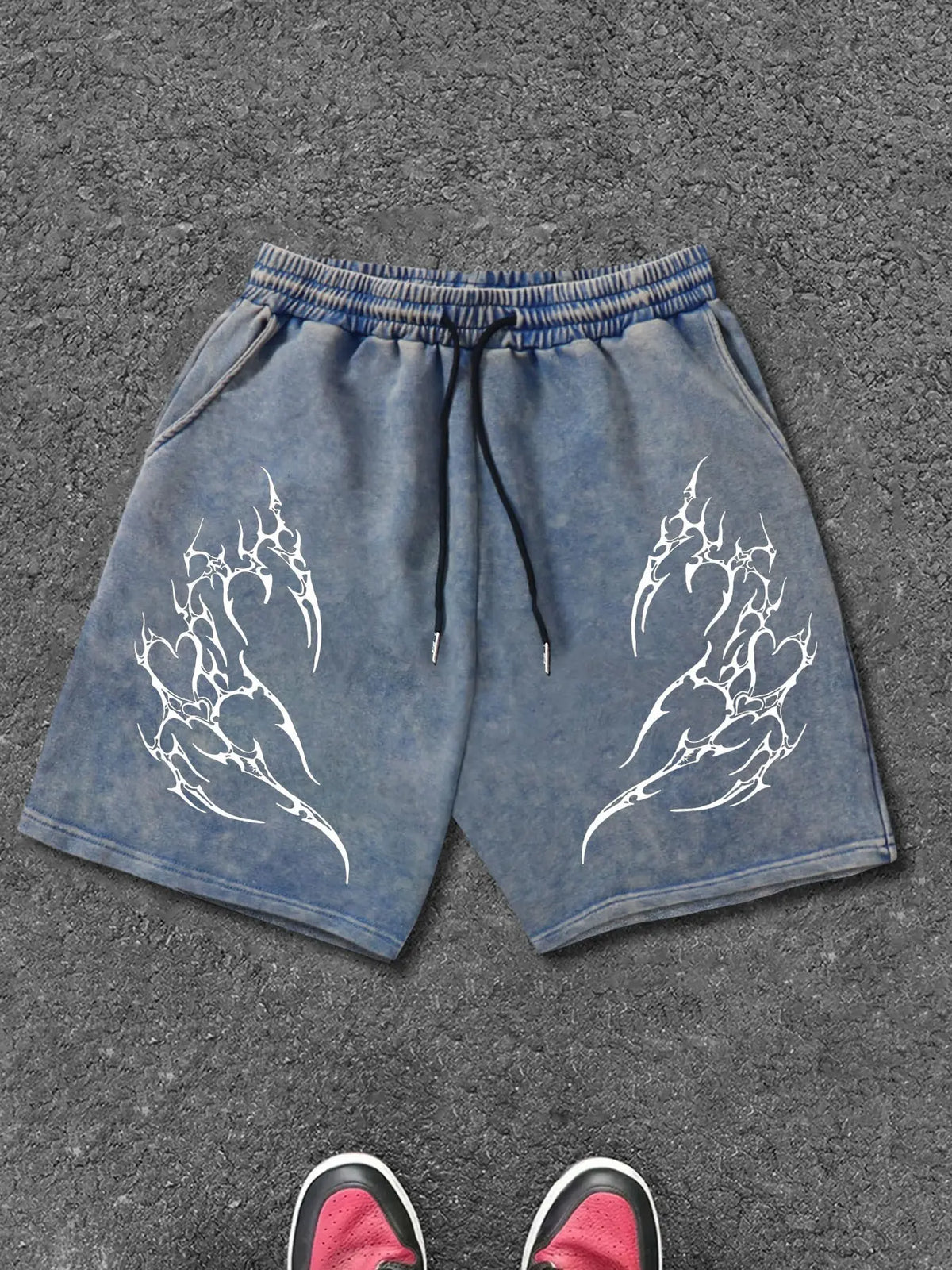 Unisex Flame Streetwear Fashion Printed Shorts, Graphic Loose Casual Comfy Daily Wear Shorts, All-Season Men's Bottoms, Casual Fit Shorts
