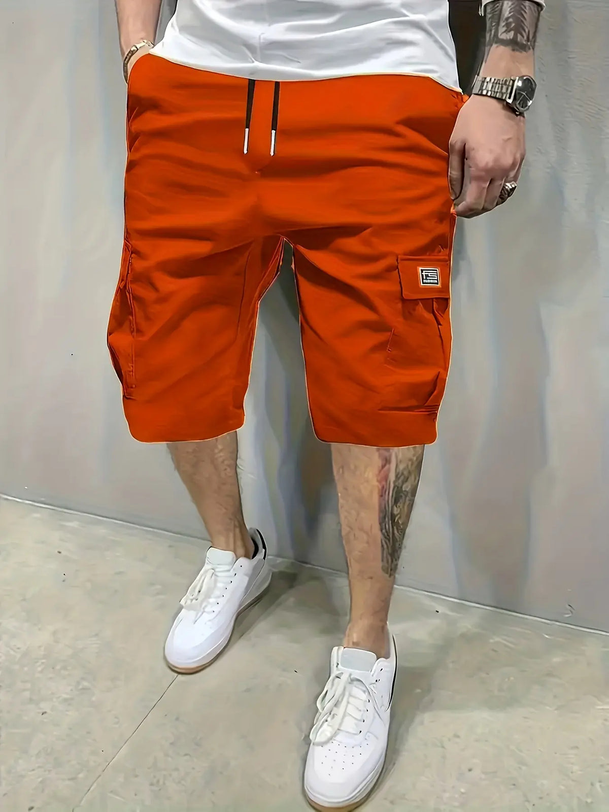 Men's Solid Color Flap Pocket Cargo Shorts Fabric, Regular Fit Casual Fashion Comfy Shorts for Summer, Men's Sportswear Bottoms for Daily Wear