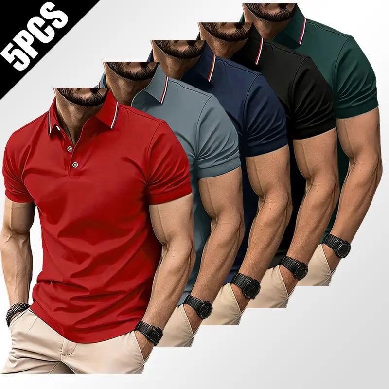 Men/Women's Ice Silk Touch Short Sleeved T-shirt Unisex Solid Color Casual Business Comfortable Polo