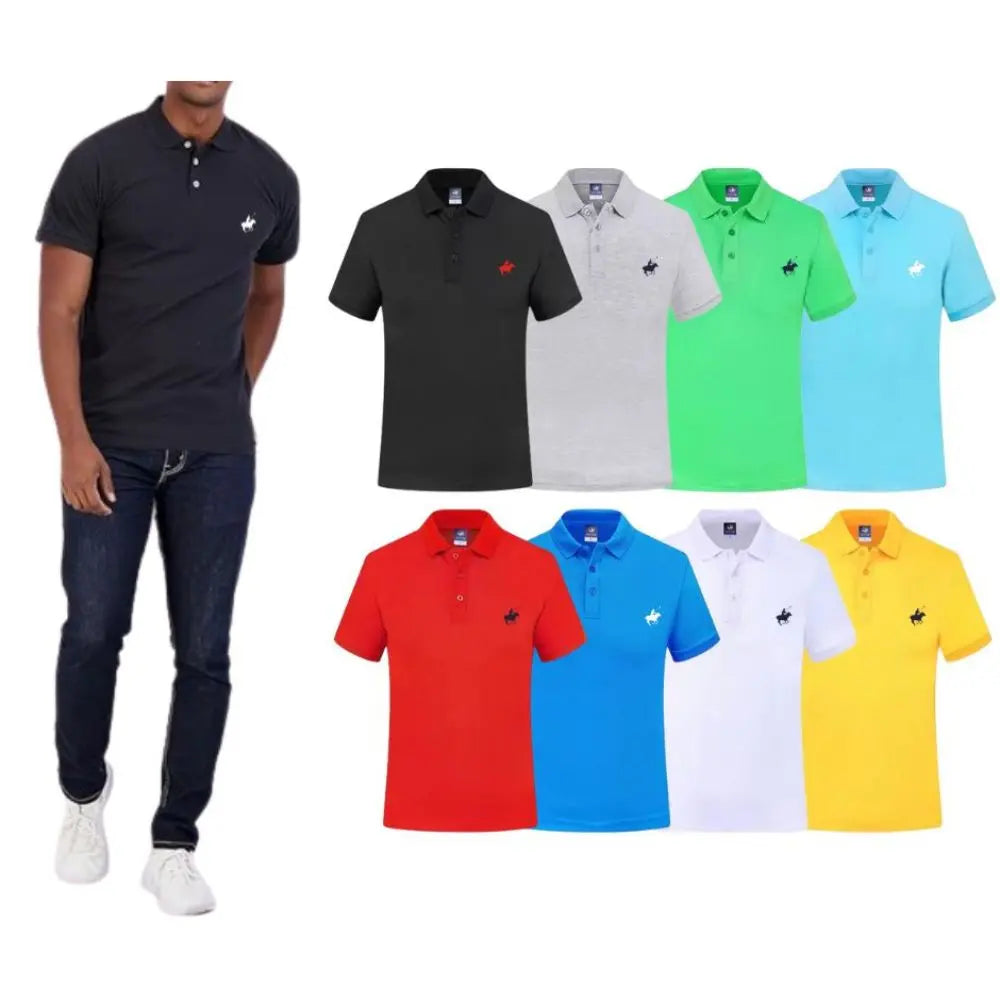 4-Pack: Men's 100% Cotton Pique Short Sleeve Polo Shirts