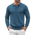 COOFANDY Men's Long Sleeve Knit Polo - Casual Button Down Golf Shirts for Men Formal Quarter