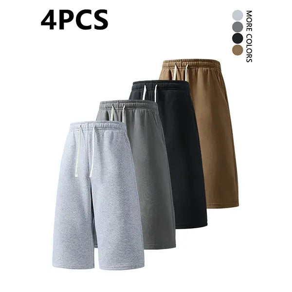 2-pack summer pants: street-style mid-thigh drawstring shorts with a hip-hop vibe—comfortable, loose fit for travel, versatile casual wear suitable for running, workouts, and everyday use.